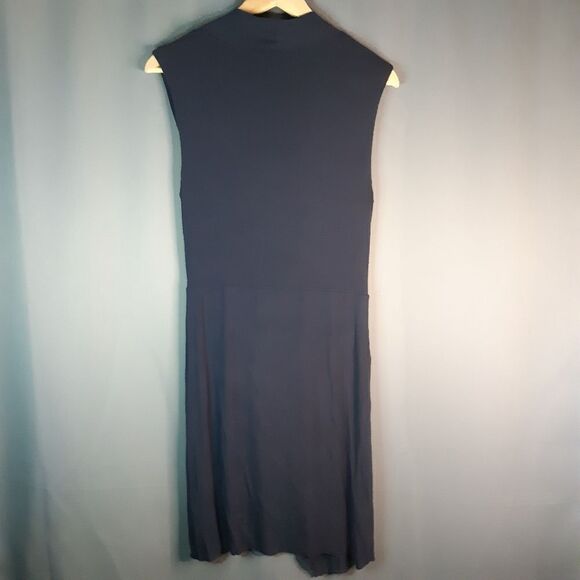 Bailey/44 "Dolphin" Midnight Navy Blue Surplus Drape Front Rayon Jersey Dress - Picture 7 of 10
